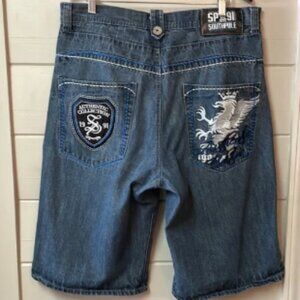 Southpole Y2K Southpole Crazy Baggy Blue Jean Jorts Size 38.